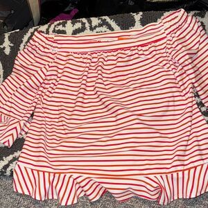 Jude Connally Striped Off-Shoulder Top